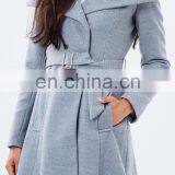 Office Lady Wear Design Wholesale 2016 OEM Sexy Women Fashion Woolen Wrap Coat Winter thumbnail-2