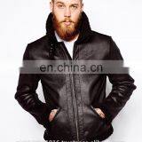 Leather Look Jacket With Faux Shearling thumbnail-1