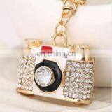 Promotional Gift Metal 18K Gold Rhinestone Creative Camera Shape Keychain thumbnail-1