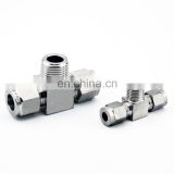 Quick coupler ZG1/4-OD 3/8 inch male thread hard tube stainless steel 304 three way T type Terminal threaded fittings