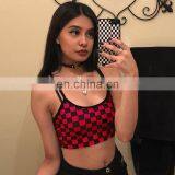 Hot Wholesale Nice Quality Women's Laides Sexy Plaid Spaghtti Strap Crop Top thumbnail-1