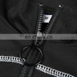 Hot Wholesale Ladies High Collar Zipper Sexy Skinny Fit Short Long Sleeve Crop Top thumbnail-6