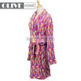 Wholesale Kimono Collar 100% Polyester Printed Super Soft Coral Bathrobe thumbnail-1
