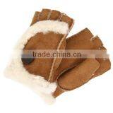 Genuine Sheepskin Custom Fingerless Gloves Wholesale thumbnail-1