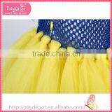 Softtextile Yarn Bright Yellow Bowknot Tutu Fluffy Voile Girl's Dress Children Frocks Designs thumbnail-6