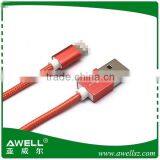 Wholesale OEM Brand Colorful Aluminum Metal Shell Connectors Tip 3FT Nylon Braided Wire Fabric Micro USB Cable thumbnail-3