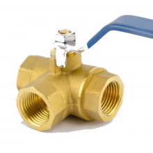 Brass Three Way Threaded Ball Valve NPT OEM Customizable High Pressure Water Pipe 3 Piece Brass Copper Ball Valve WOG thumbnail-2