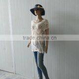 2016 Summer TOPS Hot Cotton Embroidery Lace Fabric Vest Women T-shirt Ladies Coat thumbnail-4