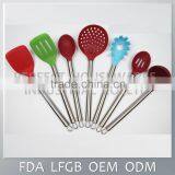 Hot Sale Fashionable Wholesale Stainless Steel Handle Silicone Tool / Silicone Kitchen Utensil Set