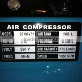 KINGCHAI Machinery Factory Big Tank Belt Driven 100L Air Compressor 100% Copper Wire Quality Air Compressor