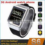 3g Android Watch Phone With Wifi MTK6577 Dual Core,512MB RAM 4GB ROM, 2Mp Camera,GPS,bluetooth 3.0,free Shipping! thumbnail-1