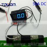 0-50A DC Ammeter With Shunt Resistor Mini Panel Amp Meters Red/Blue/Green LED thumbnail-3