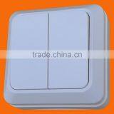 European Style Surface Mounted 2 Gang 1 Way Switch Wall Switch (S1002)