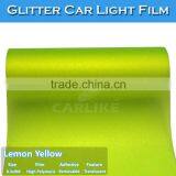 Most Populal Glitter Lemon Yellow Car Headlight Wrapping Sticker Foil thumbnail-3