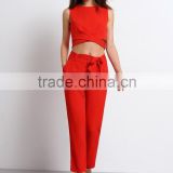 designer clothing 2016 simple slim fit set pants and crop top women                        
                                                Quality Choice