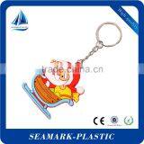 2016 Eco-friendly Custom Shape Rubber Christmas Present Keychain
