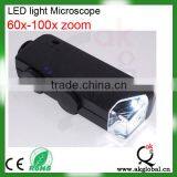 Button Cell Powered Led Light Zoom Microscope 60-100x Zooming Magnification Digital Loupe Microscope thumbnail-3