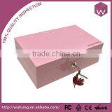 Fancy Pink Wooden Jewelry Box Decorated With Mother Of Pearl Custom