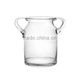 Customize clear glass ice bucket with handle