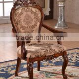 Classic upholstered antique wooden armchairs (NG2878A)