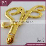 5# New Style Fashion Metal Non Lock Shiny Gold Custom Zipper Slider thumbnail-1