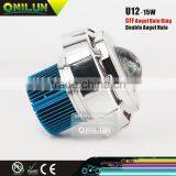 Factory Direct Wholesale Item U12 12-80V 15W LED Headlight Motorcycle With CFF Angel Halo Ring