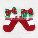 Customized Happy Cute Christmas Baby Socks With Bowknot for Holiday Made of Cotton thumbnail-3