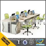 Call Center I-shape Office Table Design, Office Furniture with Cabinet for Six People
