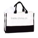 Canvas Leather Splice Monogrammable Non Woven Bag thumbnail-2
