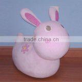Ride on Plush Rocking Rabbit Toy, Wooden Rocking Toy for Kids thumbnail-1