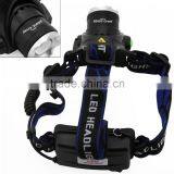 Sidiou Group 1800Lm XM-L T6 10W Focus LED Headlamp Light With 2 X 3.7V 3000mAh 18650 Rechargeable Battery and Battery Charger thumbnail-5