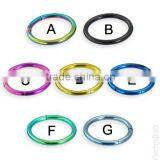 Multi Color Pated 316L Surgical Steel Smooth Segment Ring