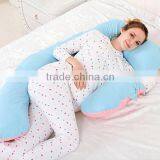 J Shaped-Contour Pillow With Easy On-off Zippered Washable Cotton Cover