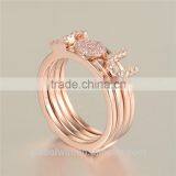 Latest Designs Gold Plated Finger Sex Letter I Love You Sterling Silver Ring With Clear Zircon thumbnail-2