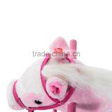 Qaba Kids Lovely Plush Pink Rocking Horse Pony w/ Realistic Sounds Kids Rocking Chair thumbnail-4