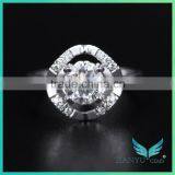 Ring New Designs 18k White Gold Yellow Gold VVS Foreverone Moissanite Synthetic Diamond Rings for Women Ring thumbnail-1