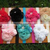 Hot Selling Shabby Flower with Soft Baby Headbands Girl Hairbands for Hair Accessories and Kids Headbands IN STOCK