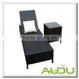 Audu Foldable Wicker Chaise Lounges With Small Side Table thumbnail-2