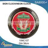 Neon Light Wall Clock With Chromed Shell thumbnail-3