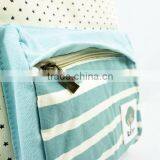Canvas Polka Dots and Stripes School Bag School Backpack For Campus Hiking Travel Book Bag thumbnail-5