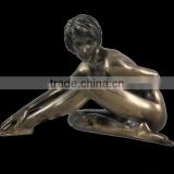 LIfe size casting brass, sexy women bronze sculpture