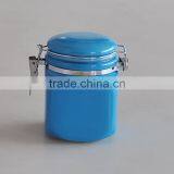 Colorful Solid Square Ceramic Jar With Lid, Ceramic Canister For Fruit and Honey thumbnail-6
