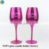 Candlestick Holders Wholesale Handcrafted Votive Festive Glass Goblet Candle Stand