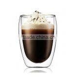 9oz Egg-shaped Double Wall Glass Cup With Clear thumbnail-1