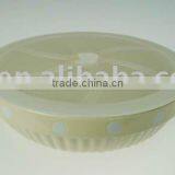 Stoneware Casserole With Plastic Cover