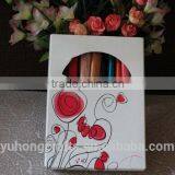 High Quality Spanish Wood Fabric Fan thumbnail-5