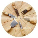5pcs /set ,stainless Steel Cheese Knife/cheese Tools Set ,wooden Handle thumbnail-1