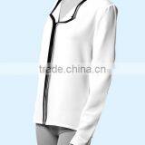 OEM Ladies Long Sleeve White Chiffon Blouse thumbnail-4