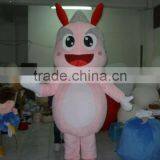 Pink Dragon With Red Horn Mascot Costume/Plush Dragon Mascot Costume thumbnail-1