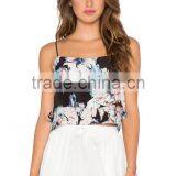 Cheap Women Floral Tops Spaghetti Strap Tank Top Manufacturer thumbnail-1